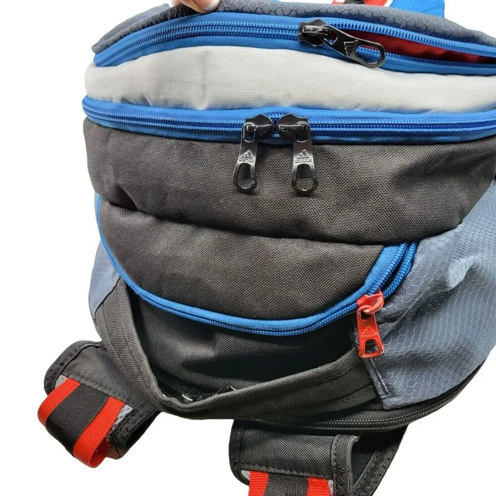 Adidas Prime Sport Gym Travel Training School Backpack Power Blue Solar Red FLAW